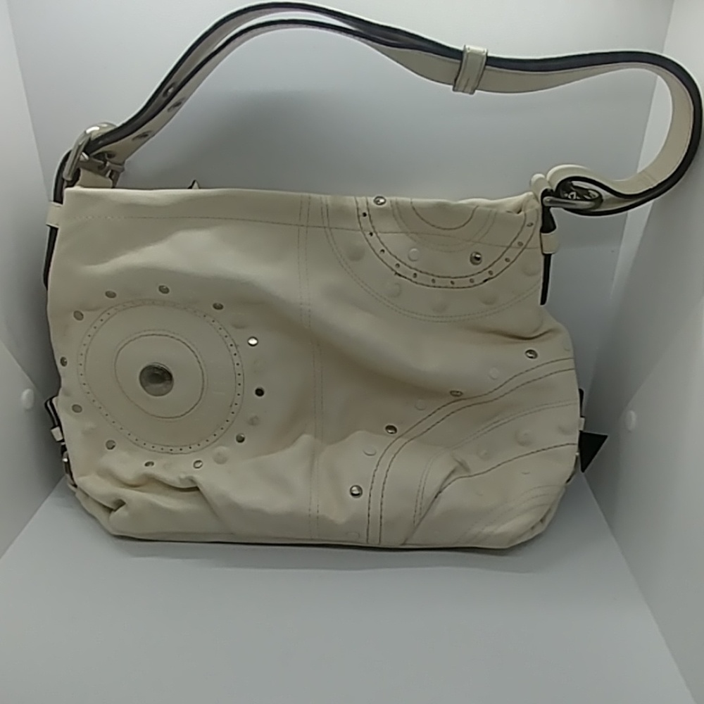 Coach studded Ivory Shoulder Bag F16178